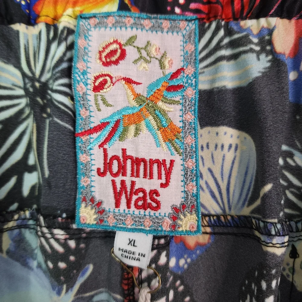 Johnny Was Silk Panya Butterfly Pull-on Jogger Pants - Picture 4 of 9